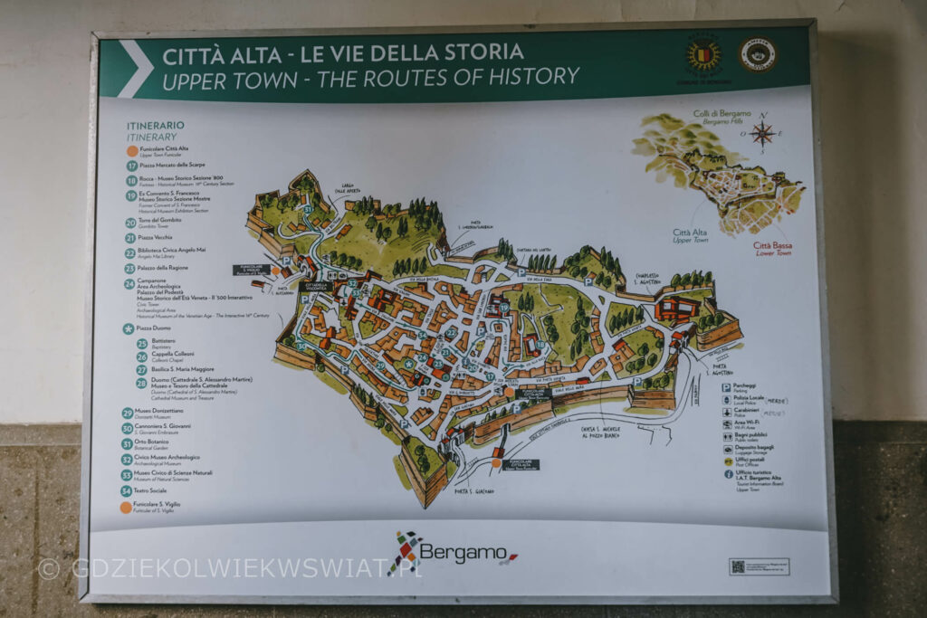 Bergamo Citta Alta przewodnik mapa